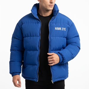 <b>Men's</b> Custom Winter <b>Puffer</b> Jacket Quilted Warm <b>Coat</b> Full Zip Windproof Winter <b>Coat</b> Regular Size OEM ODM Clothing Manufacturer - Product Image 2