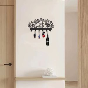 Ganci da Parete in Stile Industriale CIFbuy, Portachiavi in Metallo con Finitura Floreale per Camera da Letto e Soggiorno - Product Image 2