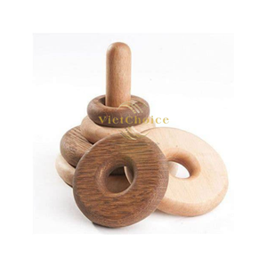 Vietchoice Montessori Wooden Stacker - Sustainable & Skin-Friendly <b>Stacking</b> <b>Rings</b> - Premium Quality - Made in Vietnam - Product Image 1
