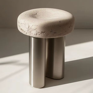 Tabouret en aluminium de haute qualité à vendre, mobilier de qualité supérieure, tabouret en métal, assise finition dorée, ottoman en laiton - Product Image 1