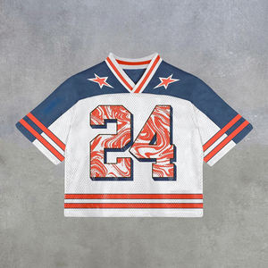 2026 Summer Mens Cropped Mesh Boxy Fit Football Jersey <b>100</b> Percent <b>Polyester</b> 220gsm Soccer <b>Shirt</b> Athletic Top - Product Image 2