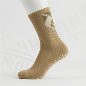 Crew <b>Socks</b> Solid Color Beige Knitted Cotton Breathable Casual Daily Wear Adult Spring Standard <b>Thickness</b> - Product Image 3