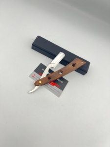 High Quality Wooden Handle Barber Men's Shaving <b>Razor</b> <b>Single</b> <b>Blade</b> Changeable with Stainless Steel <b>Blade</b> Turkish Shavette <b>Razor</b> - Product Image 5