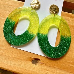 Polish Finished Epoxy Resin Ethnic Christian Women's Drop Earring Custom Micro Insert Party Event Festive Trendy Fashion - Product Image 5