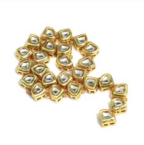 Chaîne en alliage plaqué or 18 carats avec connecteur en cristal Meena Kaari Kadi géométrique/ovale, taille 7x10mm, pour la fabrication de bijoux (vente en gros) - Product Image 4