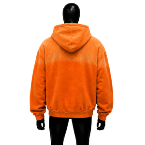 Sweat-shirt à capuche zippé PREMIUM ORANGE STREETWEAR LOVE HEART avec imprimé cœur et texte « Love Me », unisexe, coupe ample, décontracté - Product Image 2