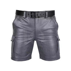 Pantalones Cortos de Cuero Contemporáneos para Hombre, Cintura Media, con Estructura Elegante y Estilo Casual para Uso Diario, en Oferta - Product Image 2