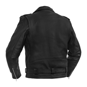 Factory Custom Cowhide Genuine Leather <b>Jacket</b> Men's Fashion Old Collar <b>Biker</b> <b>Jacket</b> Spring and Autumn New Style <b>Jacket</b> - Product Image 2