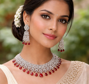 Nuevo Conjunto de Joyería de Collar y Aretes con Perlas de Diseño Personalizado para Mujer, Origen Indio - Product Image 4