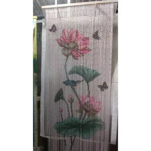 Handmade Bamboo Beaded Curtain Vertical Bohemian Design Eco-Friendly Blackout Ceiling Installation for Octagonal <b>Windows</b> - Product Image 1