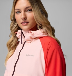 Women's Color Block Hooded <b>Racer</b> <b>Jacket</b> Full Sleeve Zipper Closure Windproof Woven Polyester Spring Wear - Product Image 5