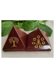 Pyramide en jaspe rouge gravée en gros – Baguette de cristal naturel pour la purification énergétique et l'équilibrage des chakras - Product Image 2
