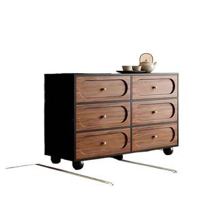 Modern Solid Wood Black Walnut Color Storage Cabinet, <b>6</b> <b>Drawer</b> Bedroom Organizer, Suitable for Living Room, Apartment and Hotel - Product Image 3