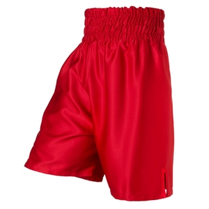 Men's High Waist <b>Red</b> Muay Thai Boxing Shorts Polyester Satin Breathable Quick Dry 220g Sportswear Pants for Adults - Product Image 1