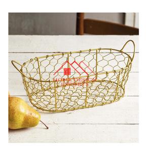 Panier de rangement rectangulaire en Offre Spéciale pour intérieur et extérieur Meilleur vendeur Panier à fruits en fer plaqué pour centres de table - Product Image 6