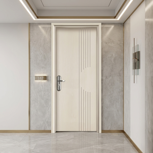 Usine ODM/OEM – Portes intérieures en MDF au design moderne, résistantes à l'humidité et aux moisissures, finition bois massif, pour bureaux et appartements - Product Image 3