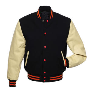 Veste universitaire vintage personnalisée OEM, manches en cuir, veste de baseball pour homme, style collège et école, pour l'hiver - Product Image 4