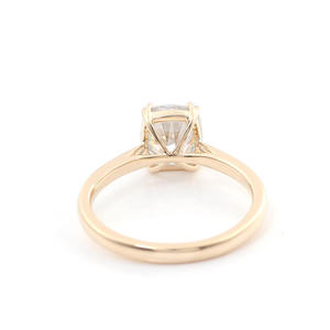 AU 585 Gold Plated D Color <b>Cushion</b> Cut Lab Grown Diamond Vintage Engagement <b>Ring</b> IGI Certified Gift Party <b>Wedding</b> Anniversary - Product Image 3
