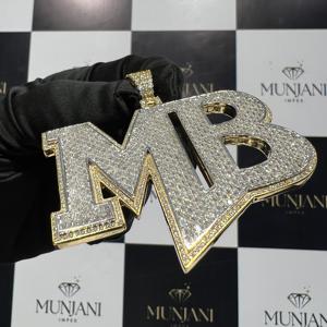 Colgantes y Dijes Finos con Diamantes Moissanite de Color D y Claridad VVS, Letra Personalizada, Plata de Ley 925, Chapado en Oro, Colgante de Moissanite con Incrustaciones de Diamantes - Product Image 5