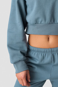 <b>Top</b> Selling Custom Logo <b>Crop</b> Hoodie & Jogger 2 Piece <b>Set</b> Women's Tracksuits Cotton Flecce Breathable Gym wear Women's Sweatsuits - Product Image 5
