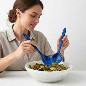 Handmade Eco-Friendly Colorful Resin Salad <b>Tools</b> Durable Dishwasher Safe Spoon Fork Set for Restaurants Hotels Catering Parties - Product Image 1