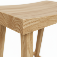 Tabouret de bar moderne en bois massif de caoutchouc rond - Tabouret haut pour la maison, le salon