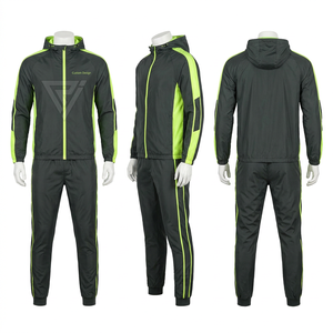 Conjunto Deportivo para Hombre en Color Morado y Gris, Sudadera con Cierre Completo y Pantalones Jogger, Estilo Deportivo Casual para Otoño, Diseño Geométrico - Product Image 3