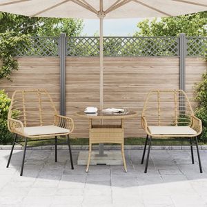 Chaise de jardin moyenne avec housses amovibles en rotin PE marron - Product Image 3