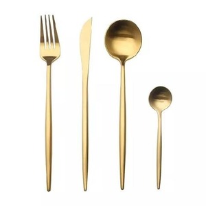 Best Selling Gold Stainless Steel Cutlery Set Premium <b>Flatware</b> for Home Kitchen Dining Tableware from India - Product Image 5