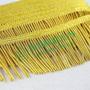 Frange en fil de bouillon 100 % polyester, couleur or foncé, personnalisable, tous designs, pour vêtements, textiles de maison et rideaux tressés – Vente en gros - Product Image 4