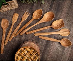 HOT SELLING wooden spoon <b>set</b> for cooking stirring mixing serving food preparation for kitchen home and restaurant daily use Viet - Product Image 2