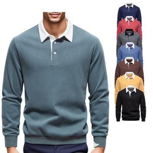 Camiseta de Rugby Personalizada de Alta Calidad para Hombre, Marca Nesta Sports, Color Liso, 100% Algodón, Manga Larga, Cuello Polo Informal - Product Image 1