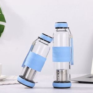 Tasse à eau en verre monocouche multicolore avec sangle de transport et filtre, idéale pour la séparation du thé - Product Image 4