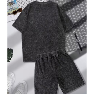 Conjunto de Ropa Urbana para Hombre, Fabricante de Camisetas de Algodón y Pantalones Cortos Cargo, 2 Piezas, Verano, Suministro al por Mayor OEM, ACID WASH - Product Image 3