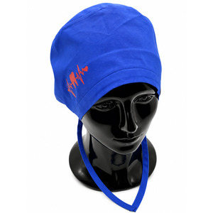 Bonnet chirurgical tricoté bleu avec boutons protège-oreilles, bonnet chimio unisexe, séchage rapide, respirant, pour hôpital - Product Image 3