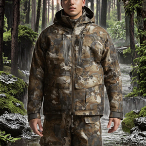 Men's Camouflage Soft Shell Hunting <b>Jacket</b> Full Sleeve <b>Waterproof</b> Winter Outdoor Wear - Product Image 4