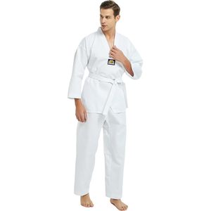 2025 col en v TKD Dobok uniforme pour enfants et adultes MMA Arts martiaux porter avec ceinture lavé techniques Taekwondo vêtements - Product Image 2