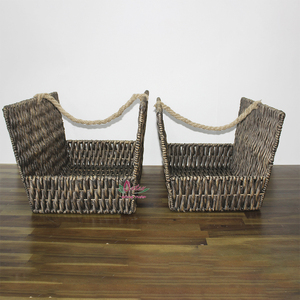 Panier de transport de bûches en osier fait à la main de haute qualité, organisateur de paniers de rangement pour la maison et le bureau - Product Image 4