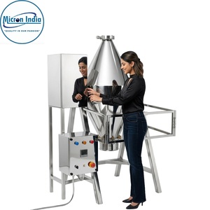 Mélangeur à double cône robuste Micron India, conception en acier inoxydable, pour boissons gazeuses et poudres sèches, 440V - Product Image 4