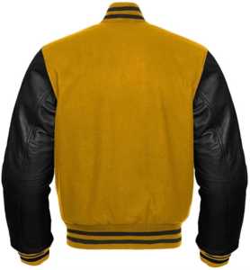 Veste universitaire haut de gamme avec manches en cuir véritable et col et poignets côtelés, conçue pour la broderie de logo personnalisé et l'utilisation par les équipes. - Product Image 2