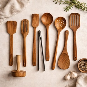 Natural Wooden Spoon Set for Cooking Eco Friendly Mango Wood Kitchen Utensils Wholesale Bulk Pack - Product Image 6