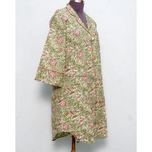 Camisa Kimono de Manga Larga de Algodón Estampado para Mujer, Linda y Elegante para Fiestas, con Decoración de Botones, Midi, Lavable, Transpirable, Último Diseño - Product Image 4
