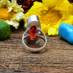 Deep Red <b>Garnet</b> <b>Ring</b> 925 Sterling <b>Silver</b> <b>Garnet</b> <b>Ring</b> Handmade Wedding <b>Ring</b> For Her - Product Image 3