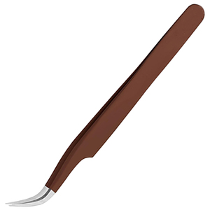 Pince à épiler professionnelle de précision en acier inoxydable à pointe incurvée dentelée pour extensions de cils, couleur personnalisée, classique, pour salon de beauté - Product Image 2