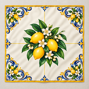 Foulard de cuisine imprimé fruits et légumes, carré, doux, léger, foulard numérique, fabricant OEM ODM - Product Image 1