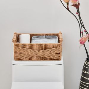 Cestas de Ratán Tejidas Ecológicas para Almacenamiento y Decoración del Hogar, Cestas de Ratán Natural Duraderas para Salas de Estar y Dormitorios 2026 - Product Image 1