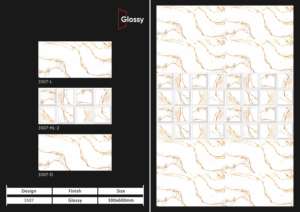 Azulejos de Pared de Cerámica Brillante y Elegantes de 12x24 Pulgadas, Estilo Contemporáneo para Aplicaciones en Paredes Interiores de Cocinas y Baños Modernos - Product Image 3
