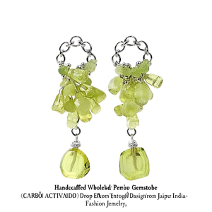 Pendientes de Peridoto Hechos a Mano al por Mayor con Diseño Entrelazado de Jaipur, India - Joyería de Moda - Product Image 2