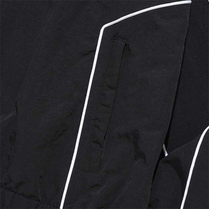 Custom Waterproof Hooded Stand Collar Running Jacket Men Lightweight <b>Black</b> Canvas <b>Windbreaker</b> Zip-Up with Reflective Piping 2026 - Product Image 4