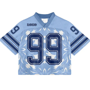 Camiseta de fútbol de malla extragrande personalizada para hombre, transpirable, estilo urbano, deportiva, con estampado de número vintage, corte holgado, informal de verano - Product Image 5